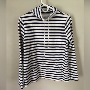 Mock neck stripped pull over